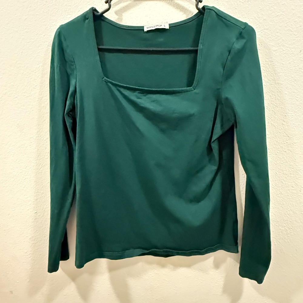 Hunter Green Long Sleeve Blouse